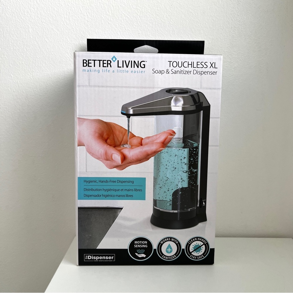 Brand New Better Living Touchless XL Soap & Sanitizer Dispenser (18oz / 530 ml)